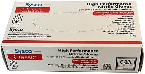 Sysco HIGH Performance Blue Nitrile Gloves (Blue, Medium),Medium(Pack of 2)