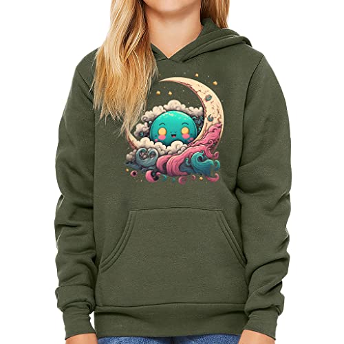 Crescent Kids' Sponge Fleece Hoodie - Cute Moon Kids' Hoodie