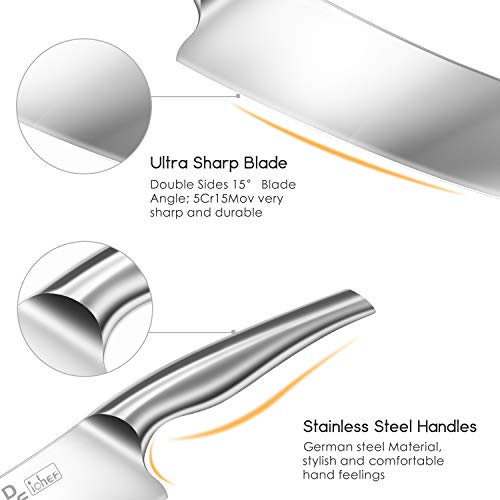 Ddf Iohef Nakiri Kitchen Knife, Chef's Knife In Stainless Steel Professional Cooking Knife, Antiseptic Non-Slip Ultra Sharp Knife With Ergonomic Handle Ideal For Kitchen & Restaurant #TOP4