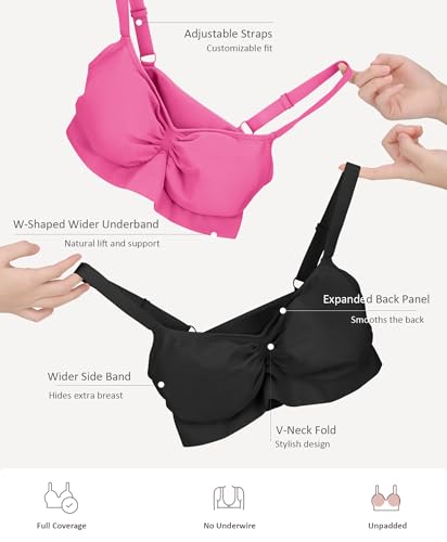 Image of FeelinGirl Bralettes for Women with Support Comfortable Bras No Underwire Seamless Everyday Bras