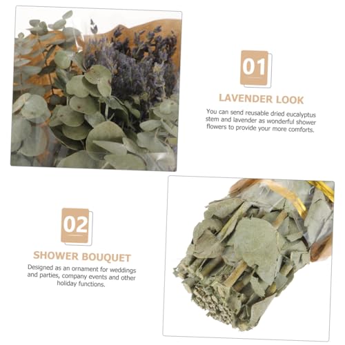 Bouquet de eucalipto y lavanda secos para baño miniatura 3