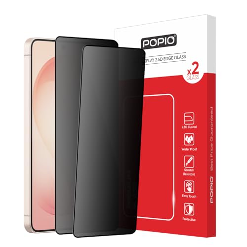 Image of POPIO Xtreme Privacy Pack of 2 Tempered Glass for Samsung Galaxy S26 | 9H Hardness, Edge-to-Edge Coverage, Anti-Scratch, Anti-Spy