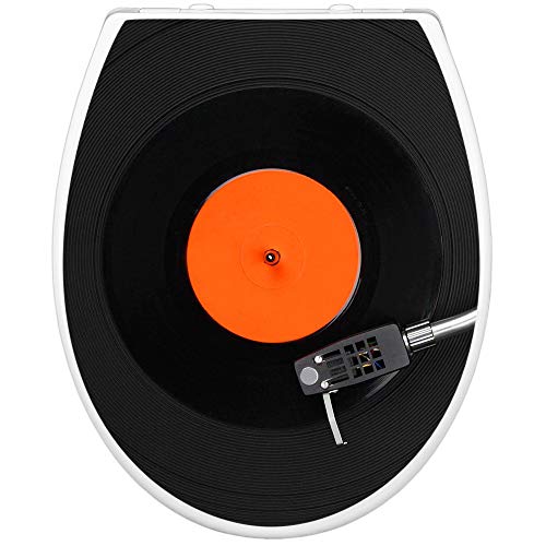 Toilettendeckel mit Absenkautomatik | WC Sitz 44cm x 5cm x 37cm | Klodeckel weiß | Klobrille mit Edelstahl Scharnieren | Toilettensitz mit