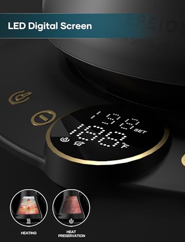 Image of INTASTING Gooseneck Electric Kettle with ±1℉ Temperature Control for Pour Over Coffee & Tea, Quick Heating, BPA-Free Stainless Steel, Built-in Brew Timer, 1500W /0.9L (Black Walnut)