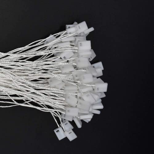 Image of Little Blooms Nylon Hang Tag Strings - 1000 pcs | Durable Loops for Garments, Clothing Labels (White)
