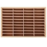 PRETYZOOM Boîte de Rangement pour 40 Téléphones Portables, Casier en Bois avec Doublure...