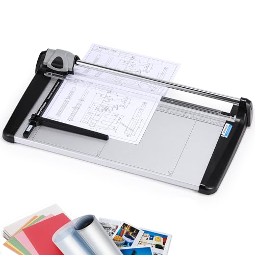 Image of Rotary Paper Trimmer, 15 Sheets Heavy Duty Paper Trimmer, 480mm(18.90 inch) Cutting Length, Commercial Grade Rotary Paper Cutter for Home /Office /School, Black & Silver