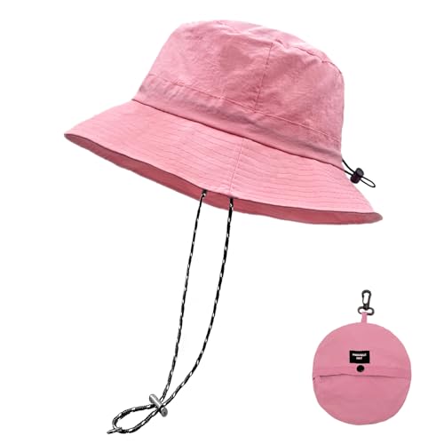 lifwimner Sun Hat for Women Men Foldable Waterproof Bucket Rain Hat with Chin Strap Quick Dry Boonie Fishing Hiking Camping