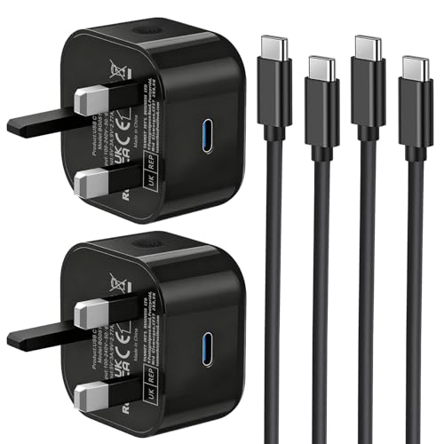 Samsung Fast Charger, Samsung Cable 1M and Plug USB C for Samsung Galaxy S25/S24/S23/S22/S21/S20/A16/A15/A17/A32/A33/A34/A35/A52/A53/A54/A55/A56/A26/A36, 2Pack USBC Charging Plug with Type C Lead 1M