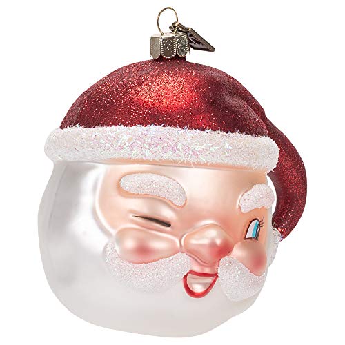 Raz 4" Winking Santa Glass Christmas Ornament 4053132 #TOP1