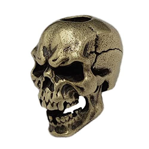 TAOYATAO Brass Skull EDC Bead Keychain Necklace Pendant Lanyard Bead Brass Charm (1 pc)