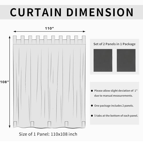Rideaux d'extérieur imperméables gris avec attaches faciles - 7
