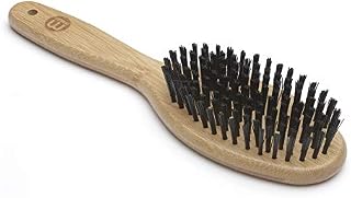 Mikki Bamboo Bristle Brush, for Grooming Dog, Cat, Puppy with Smooth, Short to Medium Hair Coats, Handmade from Natural Sustainable Bamboo, Large,Brown