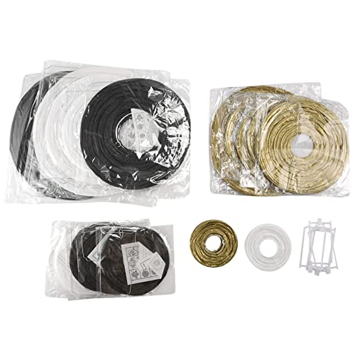 Quisiete Linternas de Papel Decorativas del Partido 20 Piezas Negro Redondo Linterna Japonesa/China Papel de Linterna para Boda la DecoracióN al Aire Libre