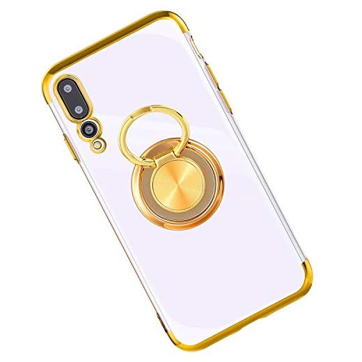 Ultratunt gelfodral klar kristallplätering stötfångare baksida fodral för Huawei P20 Pro, Guld, Huawei P20 Pro,