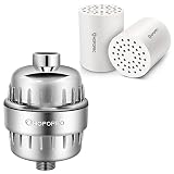 HOPOPRO [Upgraded] 18 Stage Universal Shower Water Filter & Replacement-2pcs, Certified High Output Shower Filter Cartridge Remove Chemicals Chlorine Restore PH Balance