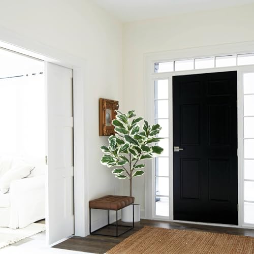 GarveeHome Artificial Fiddle Leaf Fig Tree, 51 Inch Faux Ficus Lyrata Plant with 46 Fiddle Leaves, Fake Floor Plant in Pot for Indoor Outdoor Living Room House Office Garden Decor