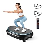 Curved Vibration Plate Exercise Machine, Vibrating Plate 400 lbs Capacity with 9 Auto Modes and 120 Adjustable Speeds, Large LED Display, Touch and Remote Control, Vibration Platform for Home (Black)