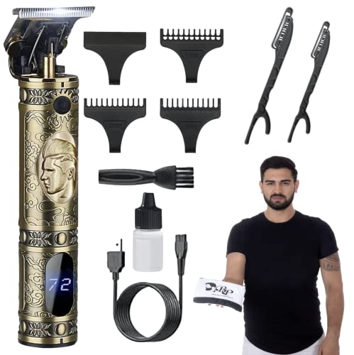 Tondeuse barbe,Tondeuse Cheveux Professionnelle,Tondeuse barbe Électrique,Tondeuse Sans Fil Barbe, Tondeuse de Précision Rechargeable, Kit entretien barbe complet Cover