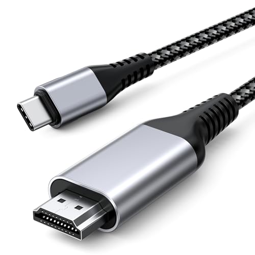 HOPLAZA USB C to HDMI Cable for Home Office 6.6FT (4K@60Hz), Thunderbolt 4/3 to HDMI Cord Compatible with iPhone 17/16 Pro/Max, MacBook Pro/Air, iPad Pro, Surface Book 2, Galaxy S24