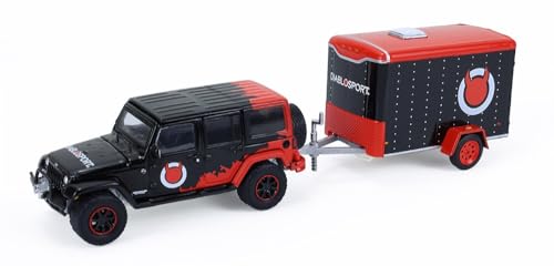 Greenlight Collectibles 1:64 Wrangler Unlimited con remolque miniatura 1