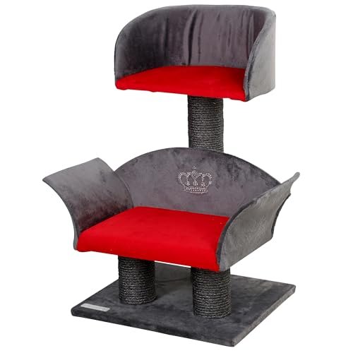 Kerbl - Albero per Gatti Deluxe, 70 cm, Grigio/Rosso