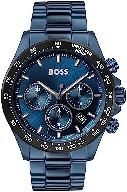 BOSS Hugo Contemporary Sport Analog Blue Dial Men's Watch-1513758 Stainless Steel, Blue Strap