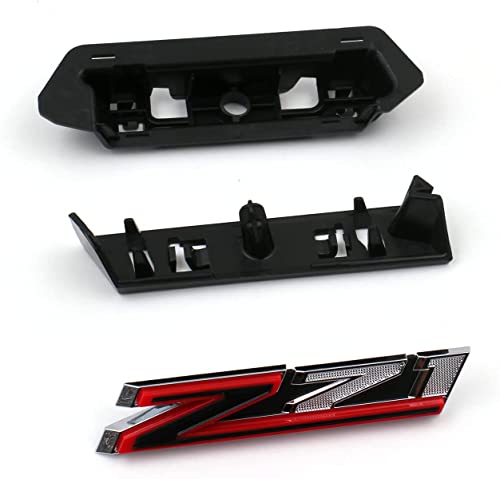 Image of 1 OEM Grille Z71 Front Emblem 3D Badge Compatible with 2019-2025 Silverado Tahoe Suburban RST 1500 HD 2500 HD 3500HD 84384428 (Chrome Red)