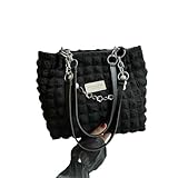 Tipo: borsa a tracolla XYNM Borsa a Mano Donna da di Grande capacità Tracolla con Catena in Rilievo Scozzese alla Moda Tessuto Morbido per Pendolari-Nero
