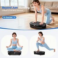 HTM Vibration Plate, Vibration Plate for Lymphatic Drainage, 9 Modes & 120 Speeds, Shake Plate with Resistance Bands Slot & Remote, 300 Lbs Load, Fat Burning Weight Loss Home Fitness Workout — image 6