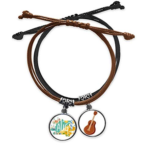 Pulsera de guitarra tematica de agosto el regalo ideal de cuero para muneca