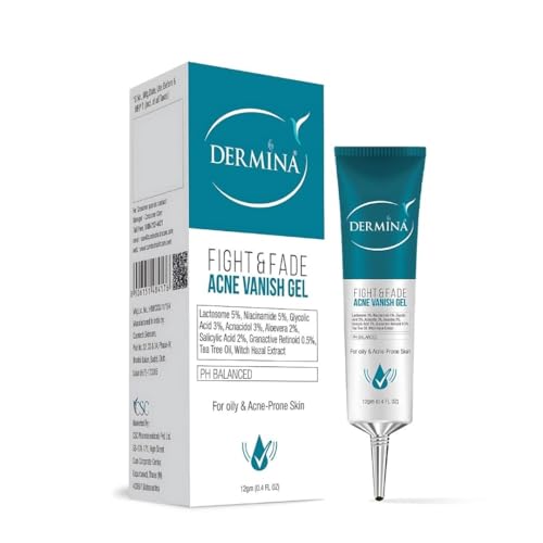 Image of Optima Dermina Fight & Fade Acne Vanish Gel, Acne Gel Contains 5% Lactosome, Niacinamide & 3% Glycolic Acid with Aloevera Exract for Oily and Acne Prone Skin for Women (Pack of 1)