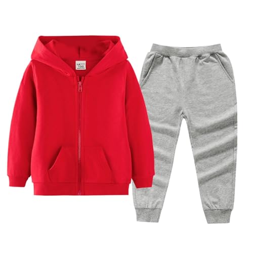 Girls Boys Cotton Warm Set Toddler Casual Hooded Zipper Pullover Jacket and Elastic Waist Pants Fall Winter Athletic Outfits2
