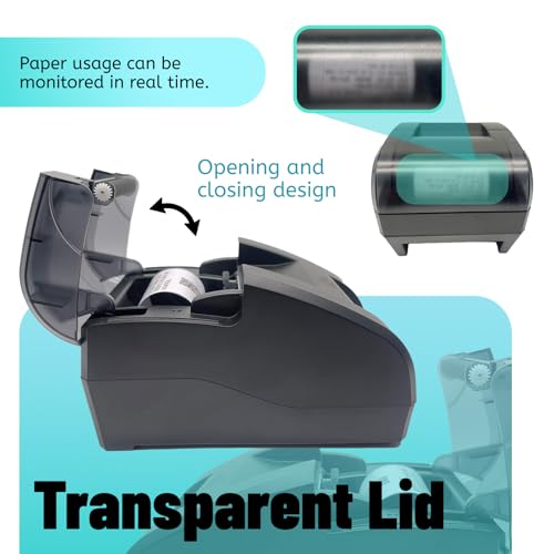 Image of MRBOSS 2 inch 58mm POS Cash Register Portable Thermal Receipt Printer with High Speed Printing USB Bluetooth Interface for Supermarket Restaurant Retail Sales Kitchen Support Windows Android MAC
