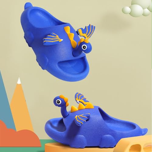 Dinosaur with Wing Children Slippers Cute Cartoon Beach Sandals for Kids Non Slip Boys Girls Summer Shoes(Little Kid 8.5-9.5(155mm), Green)4