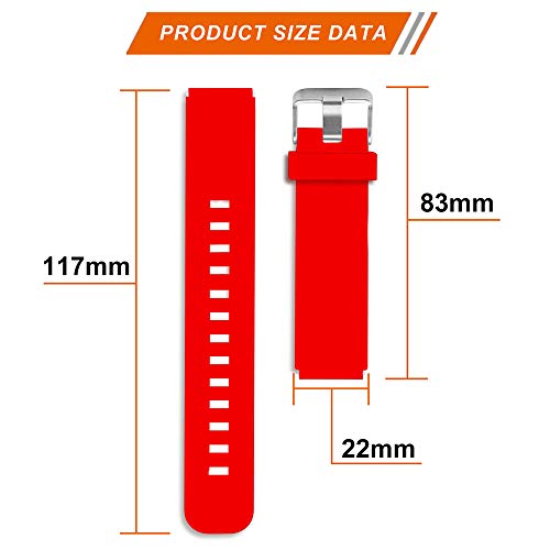 Diruite For Michael Kors Access Sofie/Runway Band Strap, 18Mm Classic Silicone Strap Band For Mk Runway/Sofie Smartwatch - Black,Red,White #TOP5