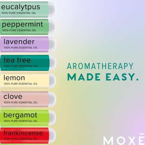 Moxē Nasal Inhalers Bundle, 8 Essential Oils, 100% Pure And Undiluted, Therapeutic Grade, No-Mess Portable Aromatherapy, Includes Eucalyptus, Peppermint, Lavender, Tea Tree, Made In Usa (Pack Of 8) #TOP1