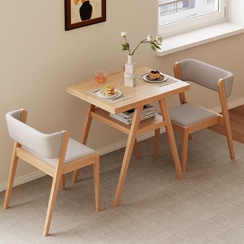 AnywaysWood Soild Wood Table Chairs Set of 2,Bistro Table and Chairs Set of 2 with Padded Seat,Dining Table with Chairs for Kitchen, Dining Room, Patio,Tavern, Balcony,Outdoor,Compact Patio Set