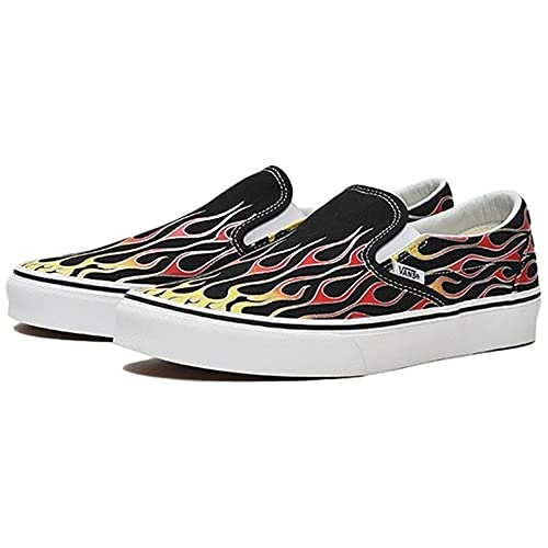 [バンズ] CLASSIC SLIP-ON MASH UP FLAMES BLACK/TRUE WHITE vn0a38f7vkj 24.0(6) US [並行輸入品]