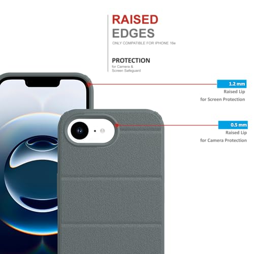 Image of for iPhone Case 16e, [Military Grade Drop Protection] Shockproof Slim Hybrid Phone Case for iPhone 16e - Grey