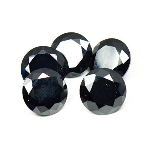 Pierre oxyde de zirconium noir lot de 5 pièces rondes pour remplacer une gemme perdue
