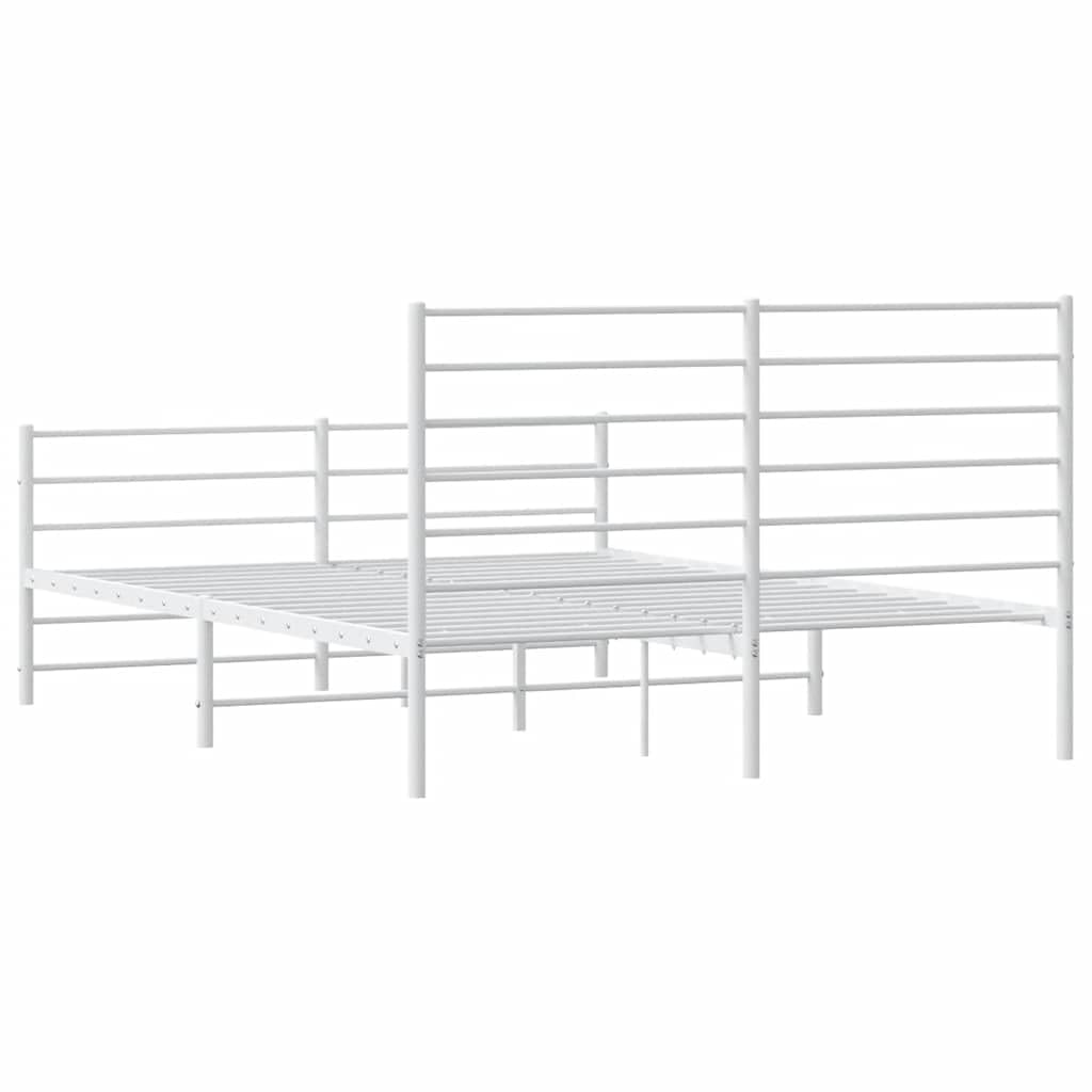 vidaXL Estructura Cama sin colchón con Estribo Metal Blanco 150x200 cm