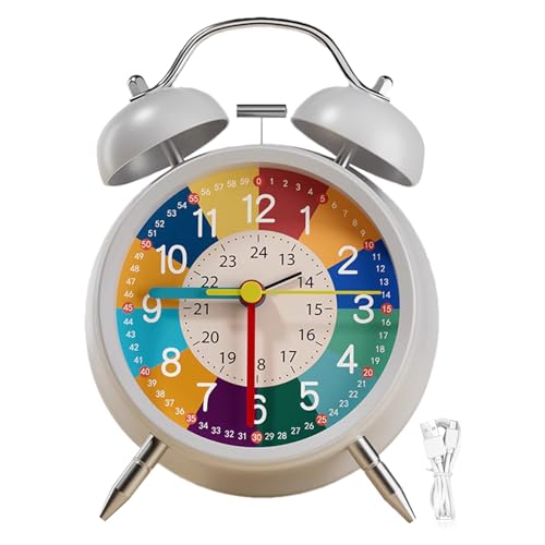 Réveil pour enfants – Horloge d'apprentissage analogique avec veilleuse | Telling l'heure, jouet de tri des couleurs pour garçons et filles
