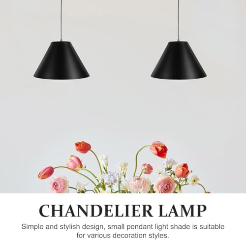 Black Metal Pendant Light Shade, 7.87In Scalloped Wire Cage Lamp Cover, Tool-Free Easy Fit Installation, Indoor Decorative Lampshade for LED Bulbs, Kitchen Island, Dining Room, Bedroom by Angoily - Image 3