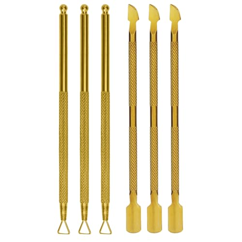 Gold Cuticle Pusher, 3 Sets, Precise Manicure and Pedicure Care