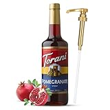 Torani Pomegranate Syrup for Coffee 25.4 Ounces Coffee Syrups and Flavors with Jimoco Pump Syrup Dispenser