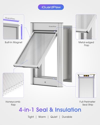 Porte automatique pour chien en aluminium robuste isolée pour mur - 6