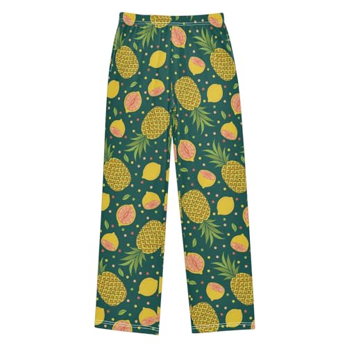 ZZXXB Pineapple Lemon Boys Long Pants Soft Trousers Elastic Waist Kids Lounge Bottoms with Pockets S-XL