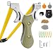 RCZZSUWE Hunting Professional Hunting Slingshot with 2 Bands 50 Ammo Stainless Steel Slingshots for Adult Wooden Handle Outdoor Shooting Fishing Catapult with Sight