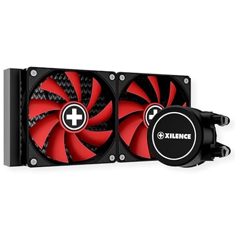 Xilence LQ240 AMD i Intel 240 mm AiO chłodzenie wodne, AM5/AM4, LGA 1700/2066/2011/1151/1150/1155/1156/1200, 300 W TDP, cichy wentylator PWM 2 x 120 mm, do wysokich wymagań chłodzenia w grach /